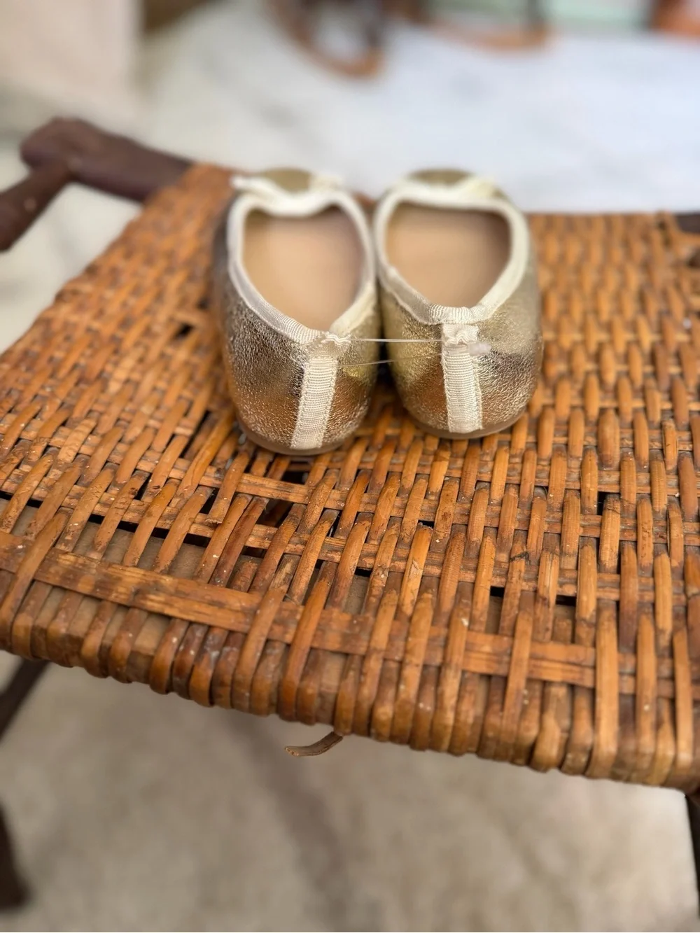 J. Crew Gold Ballet Flats - Sparkle Bow Little Kids Size 13